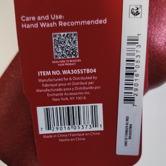 SWC Red Glitter Travel 30 Oz Tumbler with Handle - Picture 3 of 4